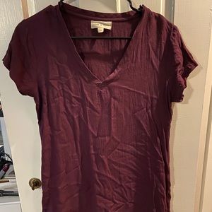 Cloth and stone short sleeve maroon tunic